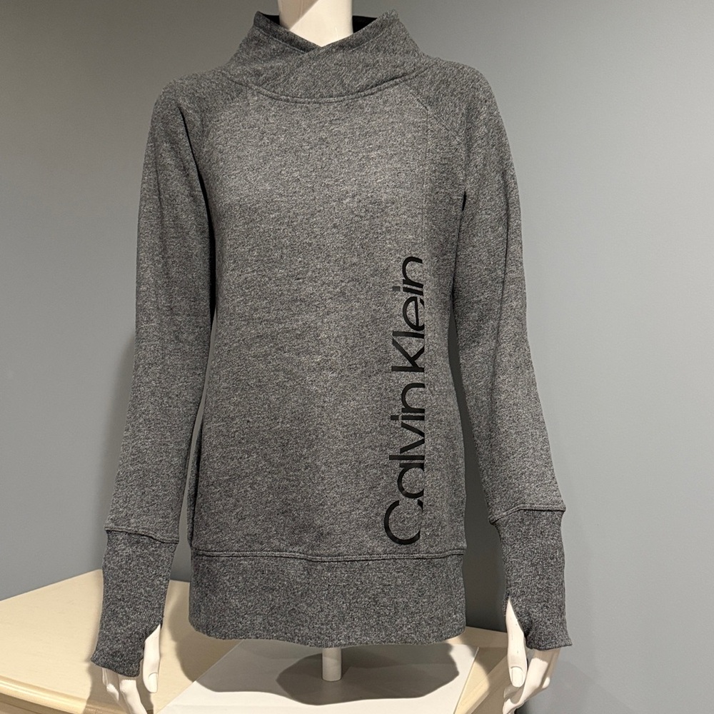 Calvin Klein Performance Heathered Gray Top